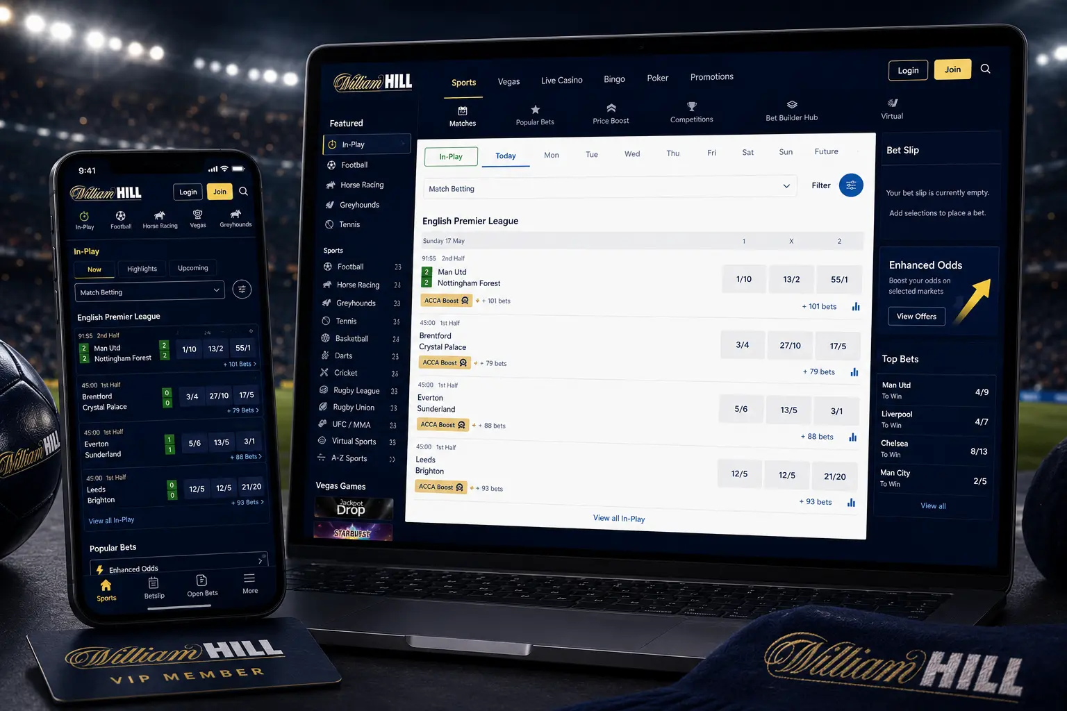 William Hill sportsbook interface